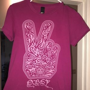 Pink obey shirt